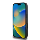 Apple iPhone 16 Pro Max Kılıf Guess PU Deri Şerit Logo Dizaynlı Kapak Siyah