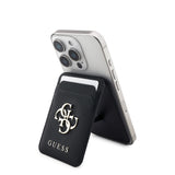 Guess Standlı Magnetik Kartlık Büyük Metal 4G ve Yazı Logolu Siyah